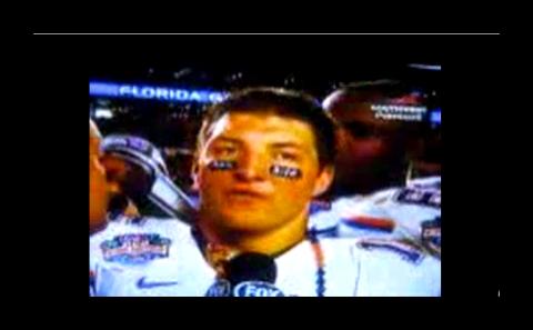 Tim Tebow Thanking Jesus After Winning The National Championship