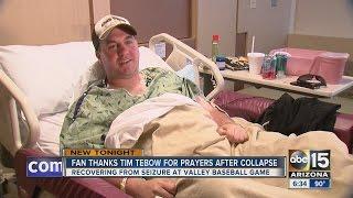 Baseball fan thankful for Tim Tebow’s prayers after collapsing at fall league game